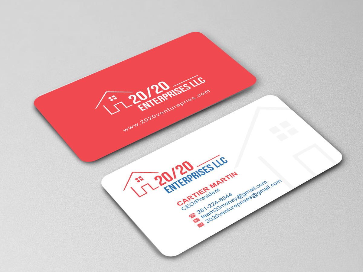 Business Card Design by Creations Box 2015 for 20/20 Enterprises LLC., | Design #20450247