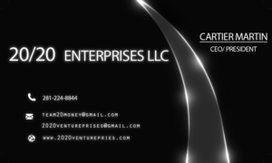 Diseño de Tarjeta de Presentación por gaurav chawla 2 para 20/20 Enterprises LLC., | Diseño #20457940