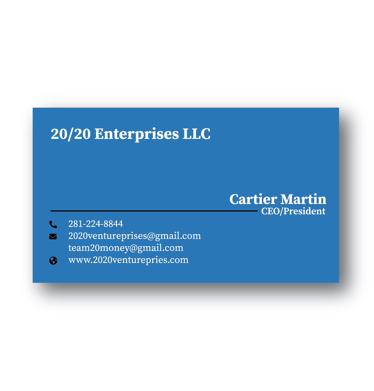 Business Card Design by design-pica for 20/20 Enterprises LLC., | Design #20466828