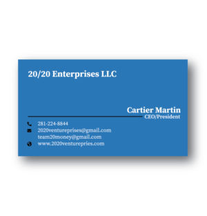 Diseño de Tarjeta de Presentación por design-pica para 20/20 Enterprises LLC., | Diseño #20466828