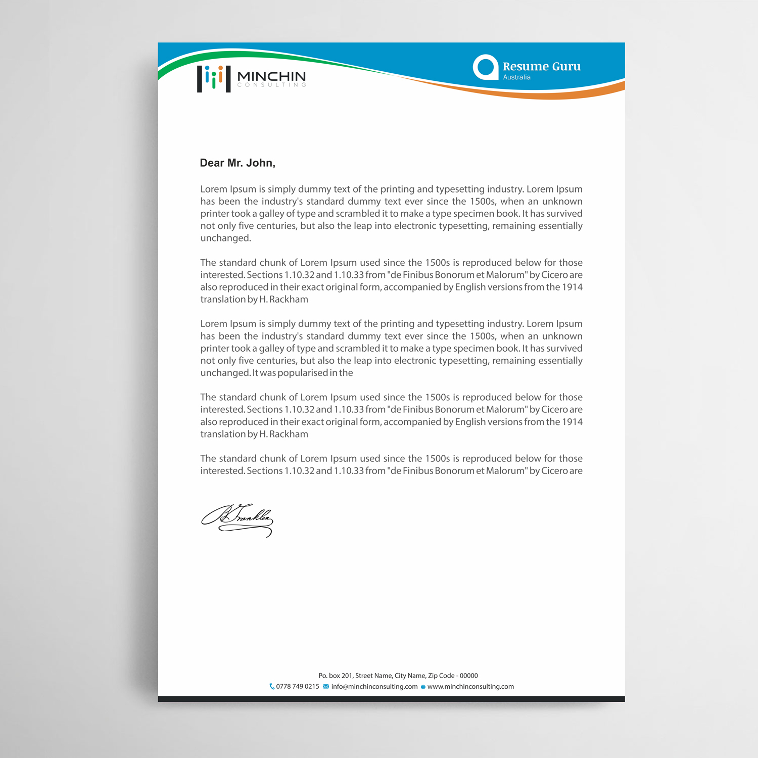 Letterhead Design by Infinitive Technology for Resume Guru Australia | Design #20469882