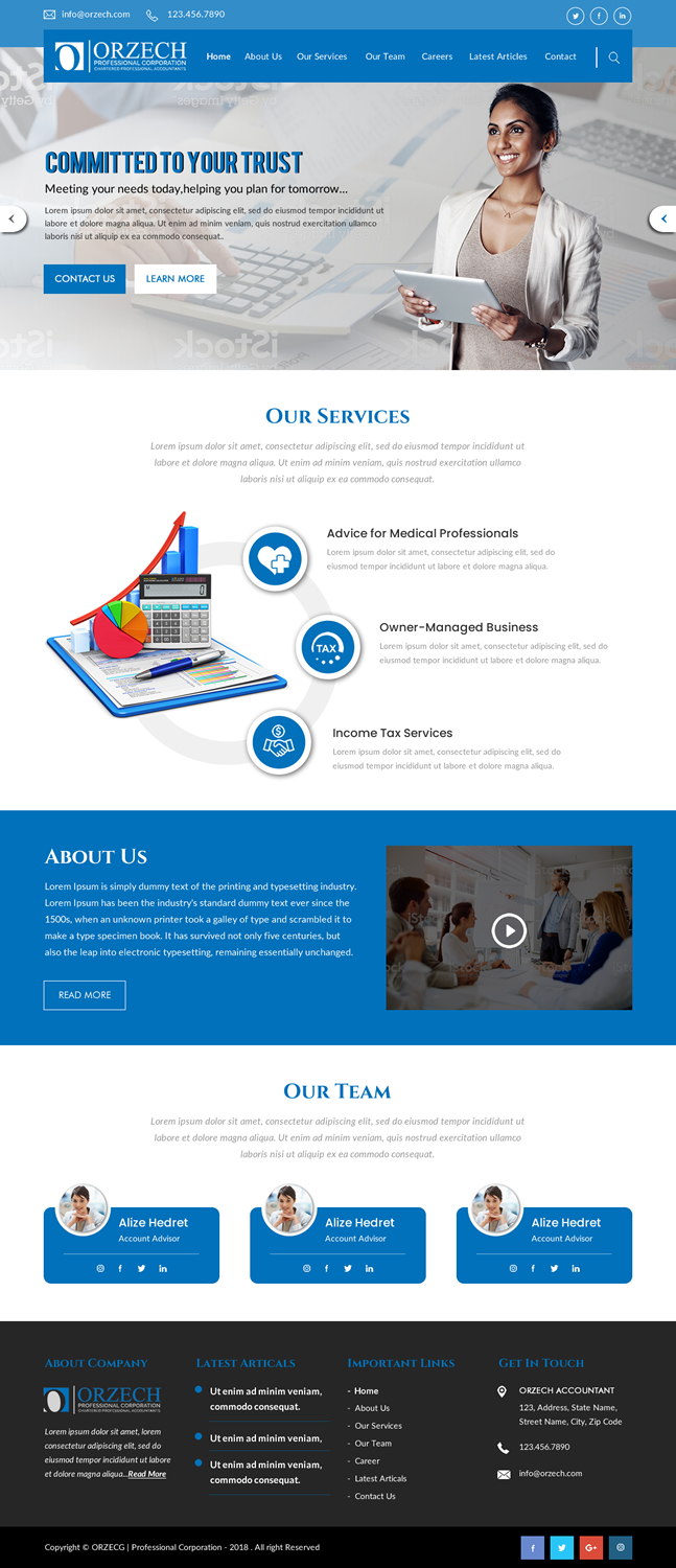 Web Design by rightway for Orzech Professional Corporation | Design #20456258