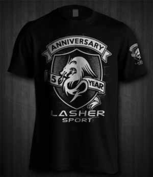 Lasher Sport 15 Year Anniversary T-Shirt Design | Design de T-shirt par Jonya