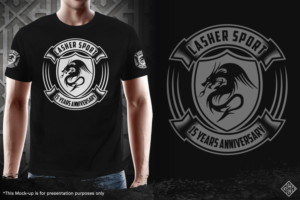 Lasher Sport 15 Year Anniversary T-Shirt Design | Design de T-shirt par gekgrfx