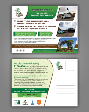 Tree Debris Removal 5x7 Postcard both sides color wow pop in your face | Flyer-Design von ecorokerz