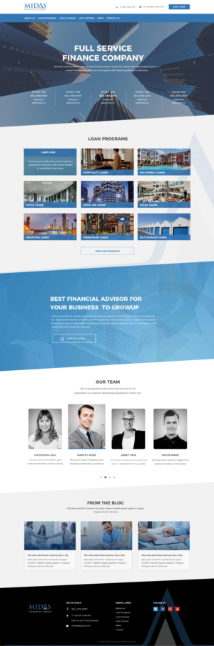 Midas Financial Group.  Professional and Established Company | Web Design by WebPixel