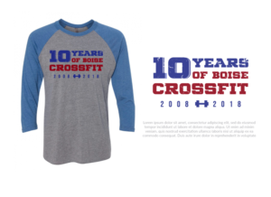 Boise CrossFit 10 year anniversary | Diseño de Camiseta por JoseDesign