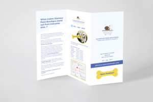 Design de Flyer par Creative Type pour Glamour Paws Boutique | Design #20474455