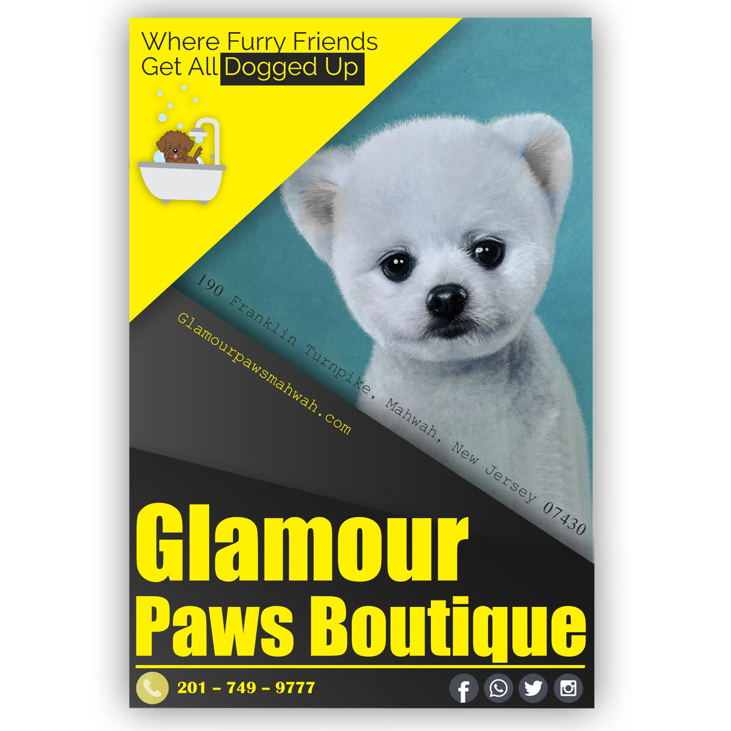 Flyer Design by Asasi for Glamour Paws Boutique | Design #20534851