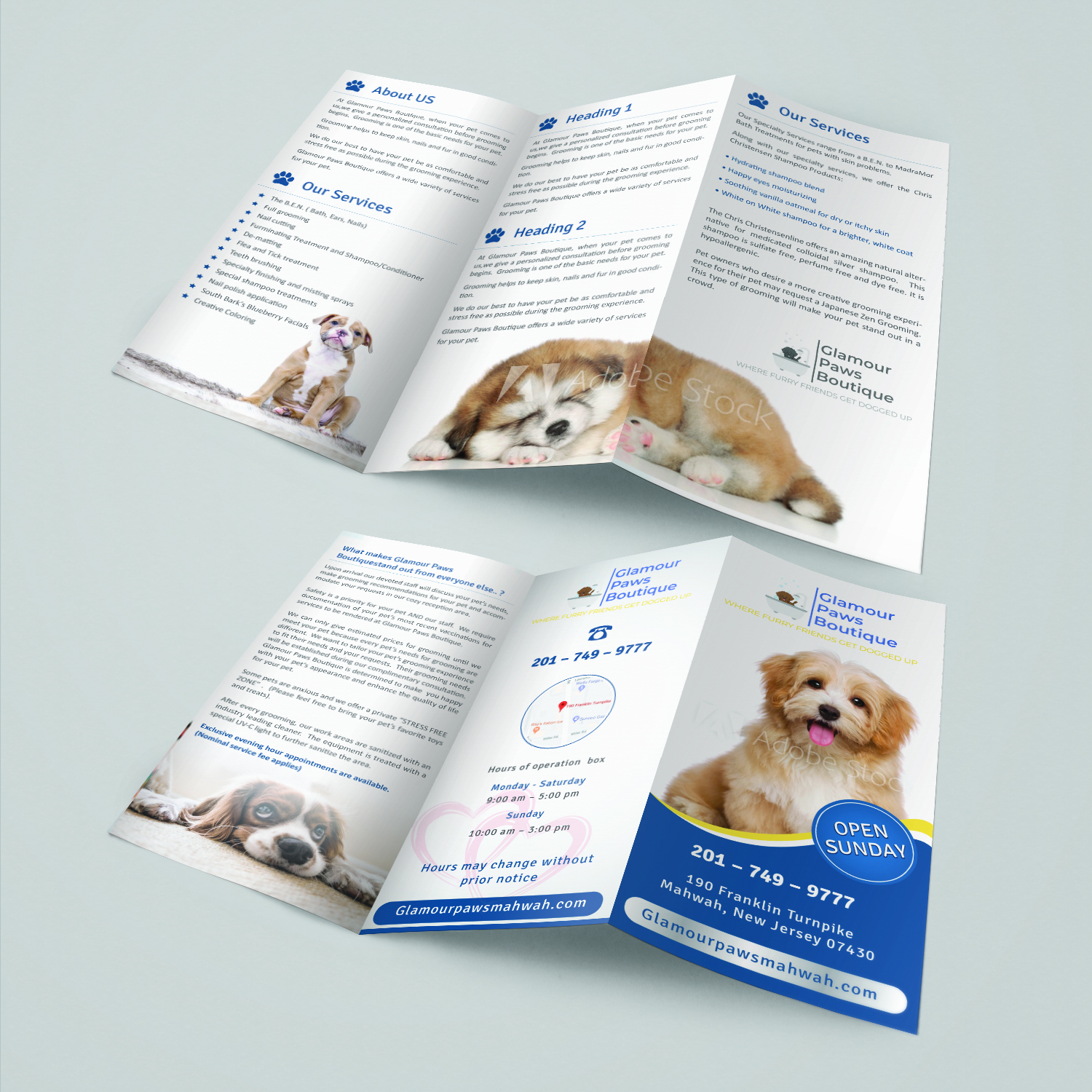 Flyer Design by Creative Jiniya for Glamour Paws Boutique | Design #20506122