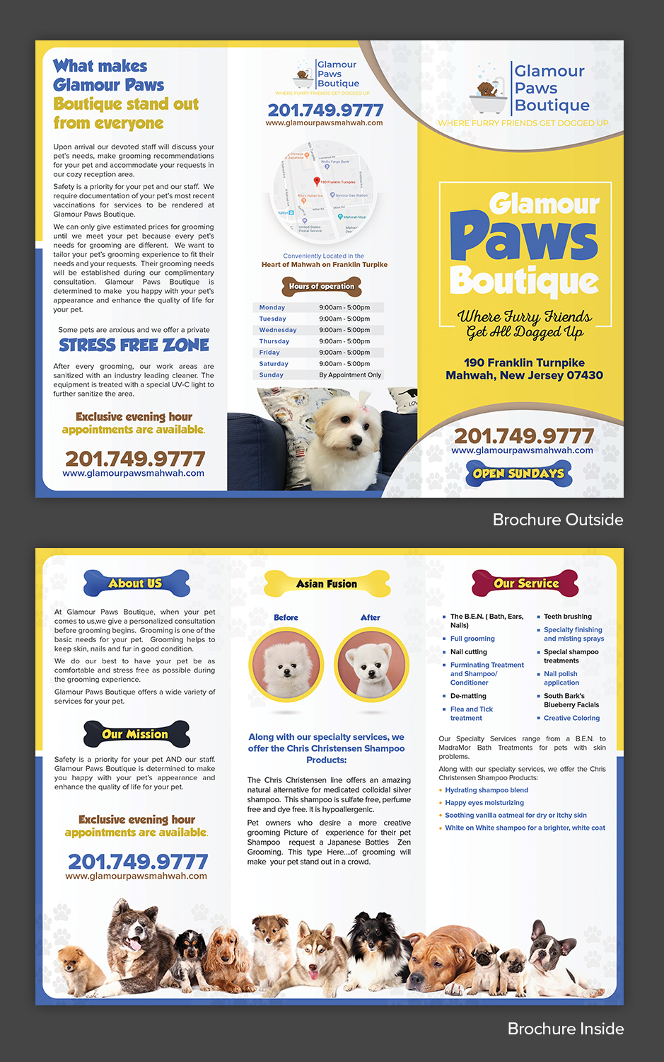 Flyer Design by SAI DESIGNS for Glamour Paws Boutique | Design #20574606