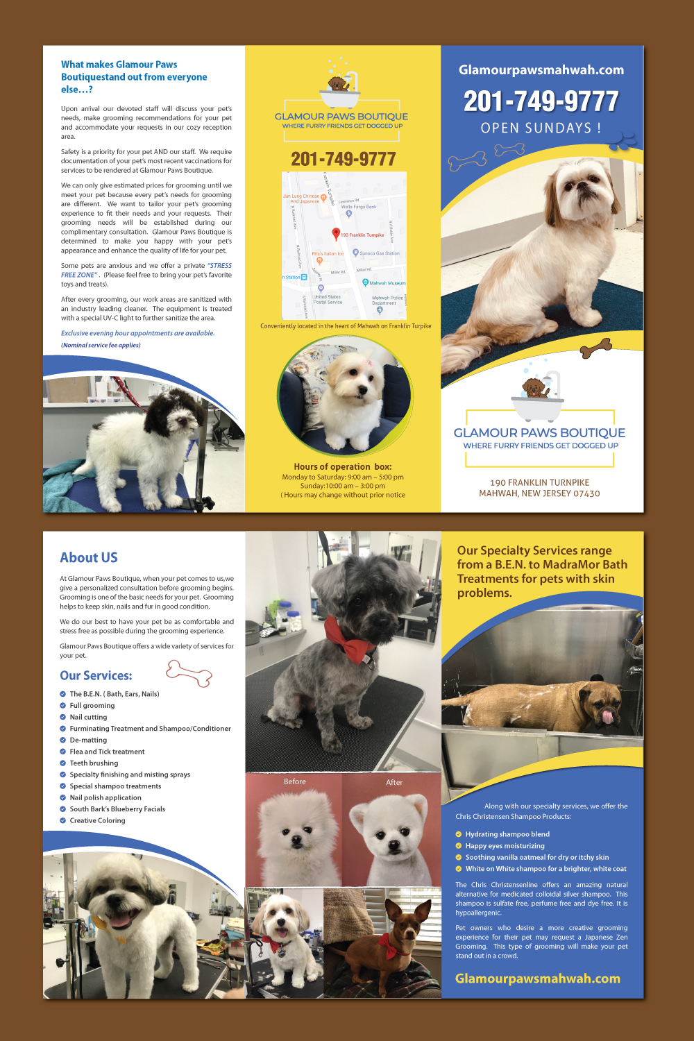 Flyer Design by meet007 for Glamour Paws Boutique | Design #20476413