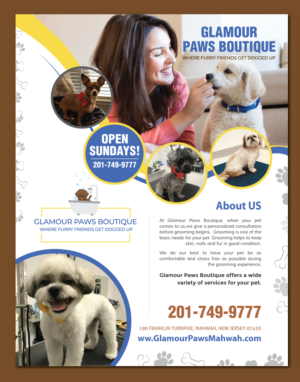 Flyer Design by meet007 for Glamour Paws Boutique | Design: #20483728