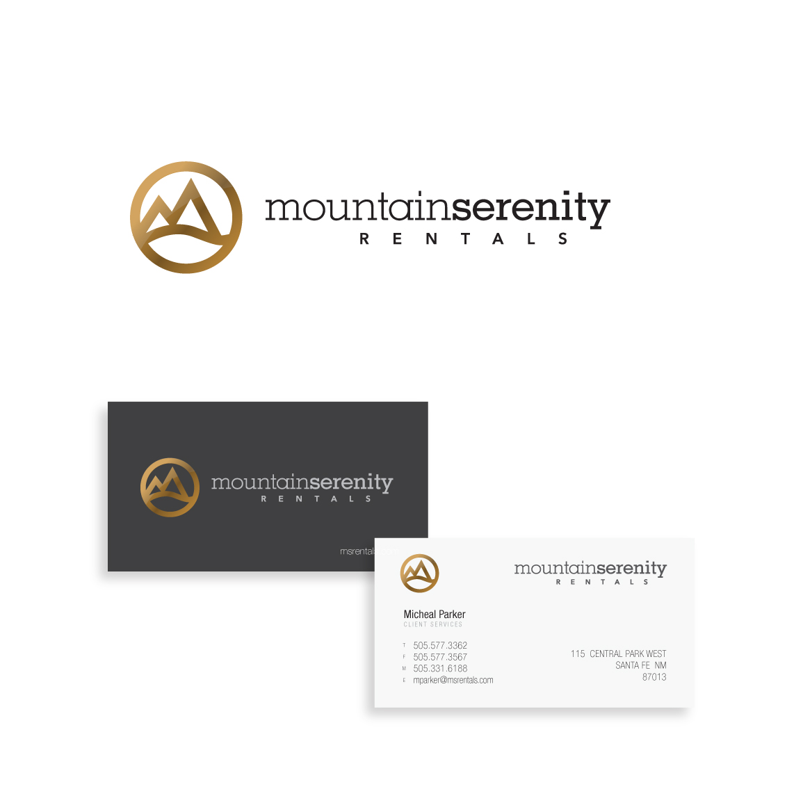 Logo Design by gvb design communications for Mountain Serenity Rentals LLC | Design #20492056