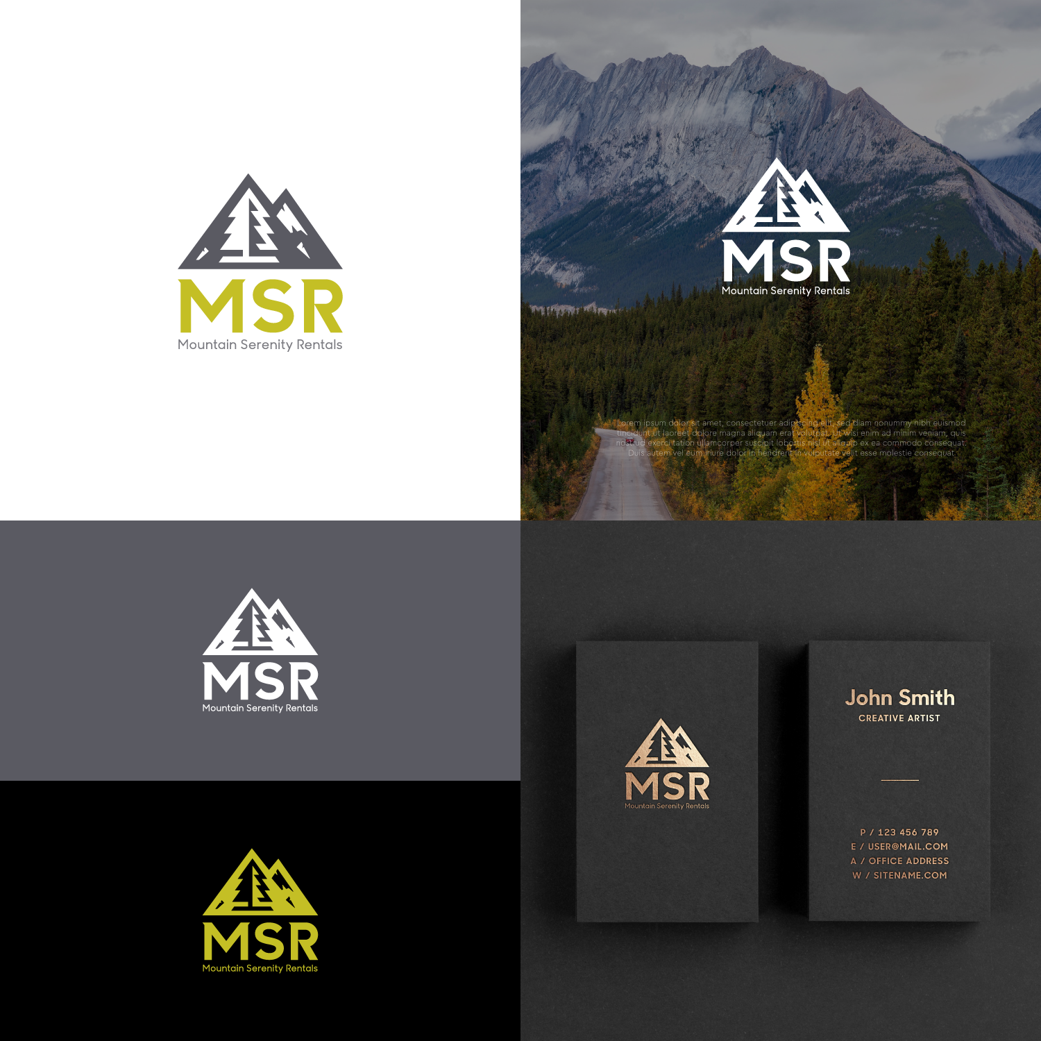 Logo Design by SlashGrid for Mountain Serenity Rentals LLC | Design #20467053