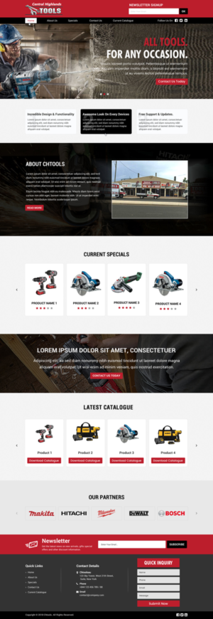 Finish off design for Tool Retailer- One Page Brochure site | Diseño Web por Sbss