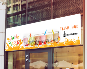Shop front signage design for Bubble Tea Shop | Signage Design by Kristina Andonoff
