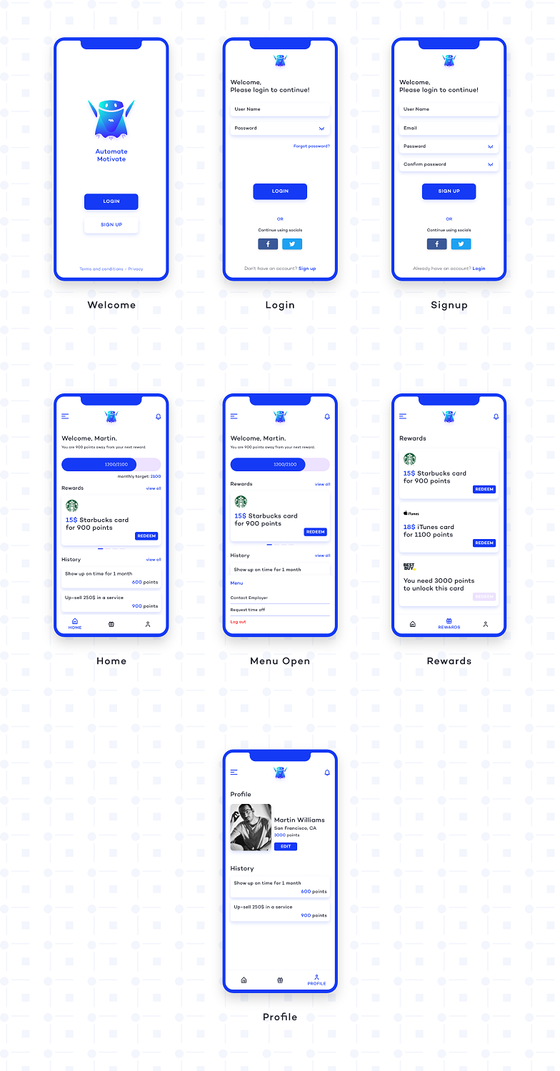 Diseño de aplicación (App) por 5SD solutions para Automate Motivate | Diseño #20505439