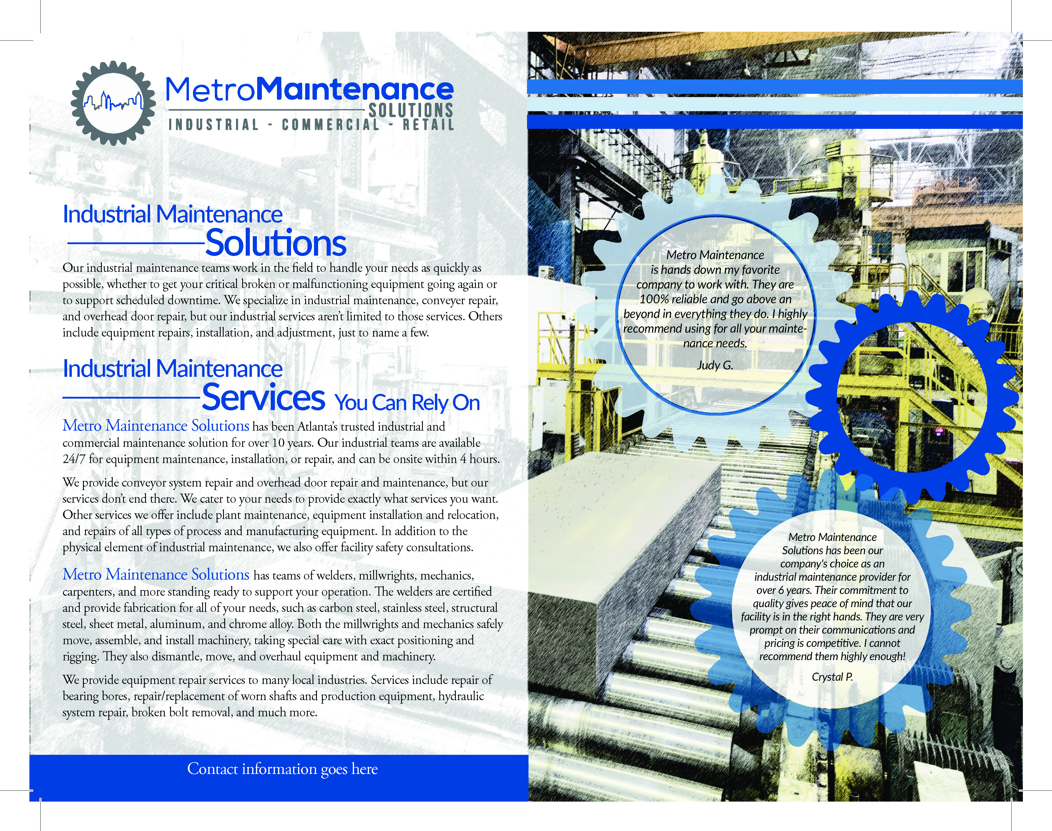 Flyer Design by bob 7 for Metro Maintenance Service | Design #20499894