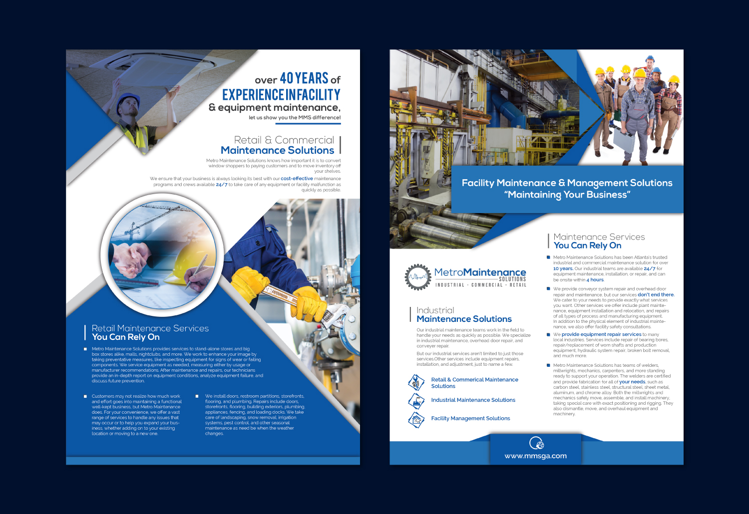Flyer Design by ilovedesign1 for Metro Maintenance Service | Design #20534118