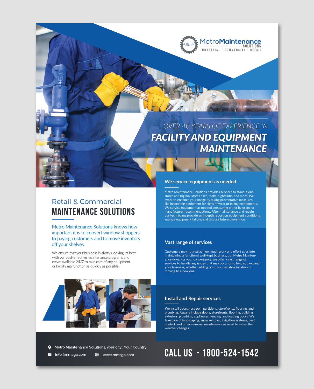 Flyer Design by ilovedesign1 for Metro Maintenance Service | Design #20534121