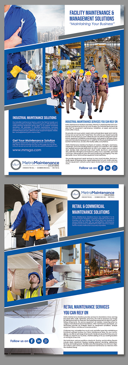 Flyer Design by BLUE WINGS for Metro Maintenance Service | Design #20508485