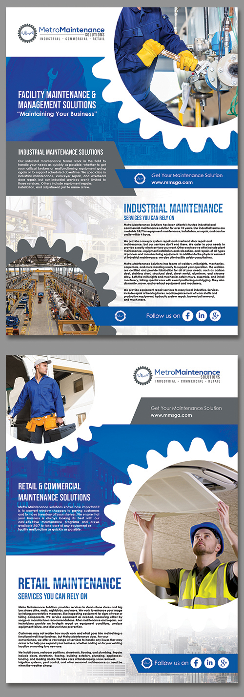Flyer Design by BLUE WINGS for Metro Maintenance Service | Design #20508492