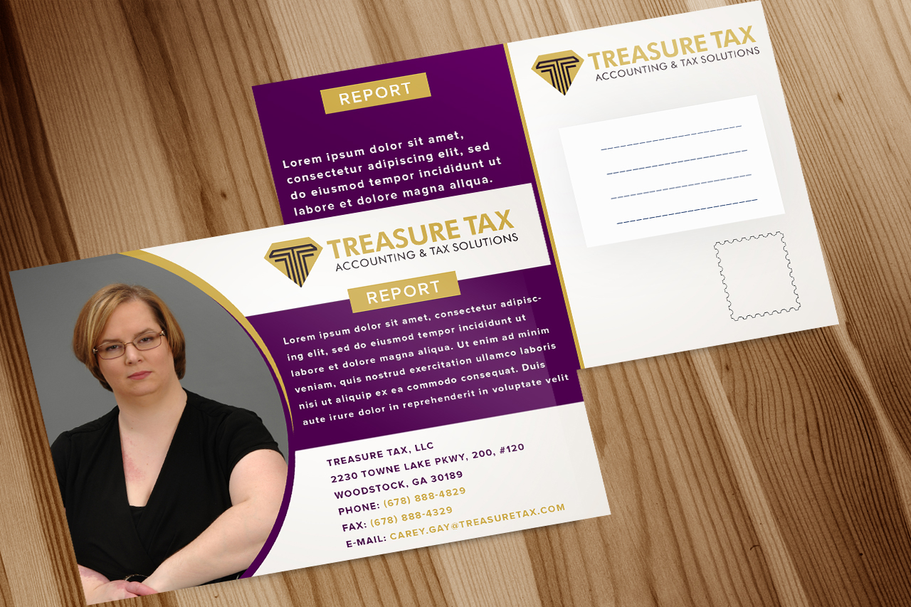 Postkarten-Design von Murry für Treasure Tax, LLC | Design #20518134