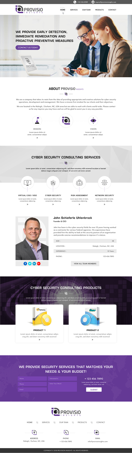 Web Design par Sbss pour Provisio Insights, LLC. | Design #20528662