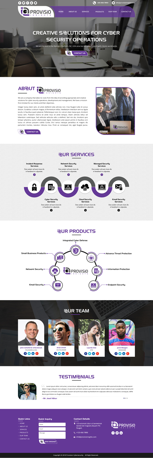 Web Design par Sbss pour Provisio Insights, LLC. | Design #20529550