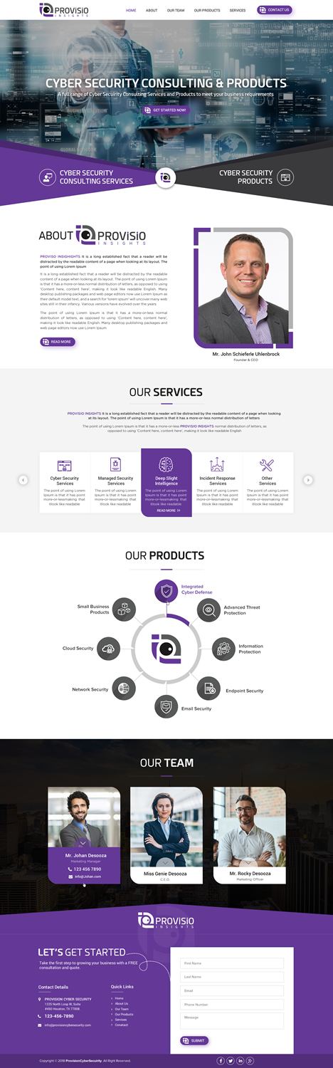 Web Design par Sbss pour Provisio Insights, LLC. | Design #20529722