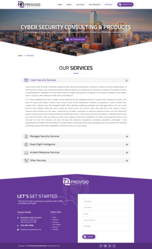 Cyber Security Site Design (Products & Consulting) | Web Design by Sbss