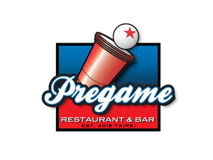Pregame tagline: restaurant and bar Est. 2012 Taipei | Logo Design by Buck Tornado