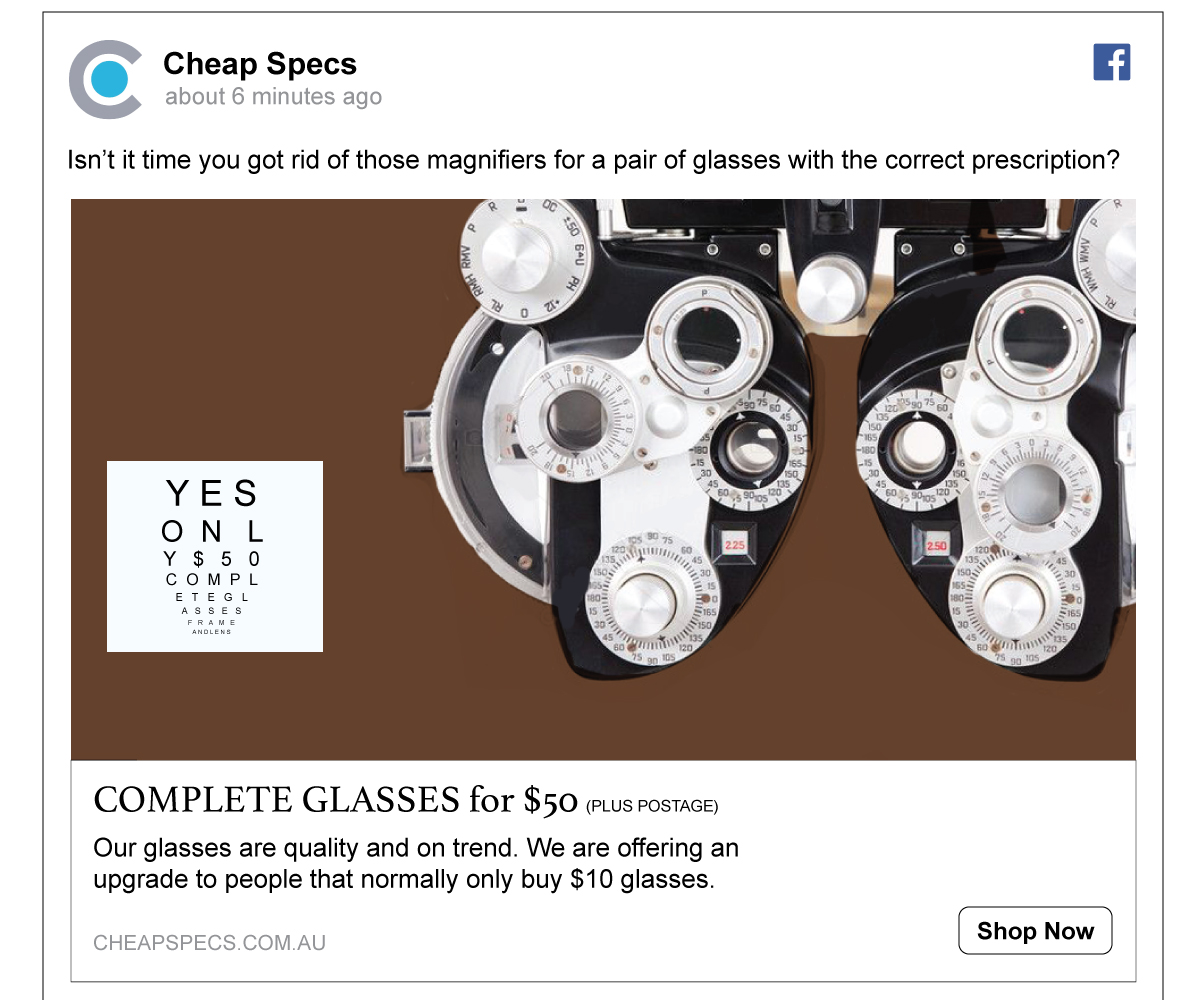 Advertisement Design by Simon Hon for Millennium Optical | Design #20555032