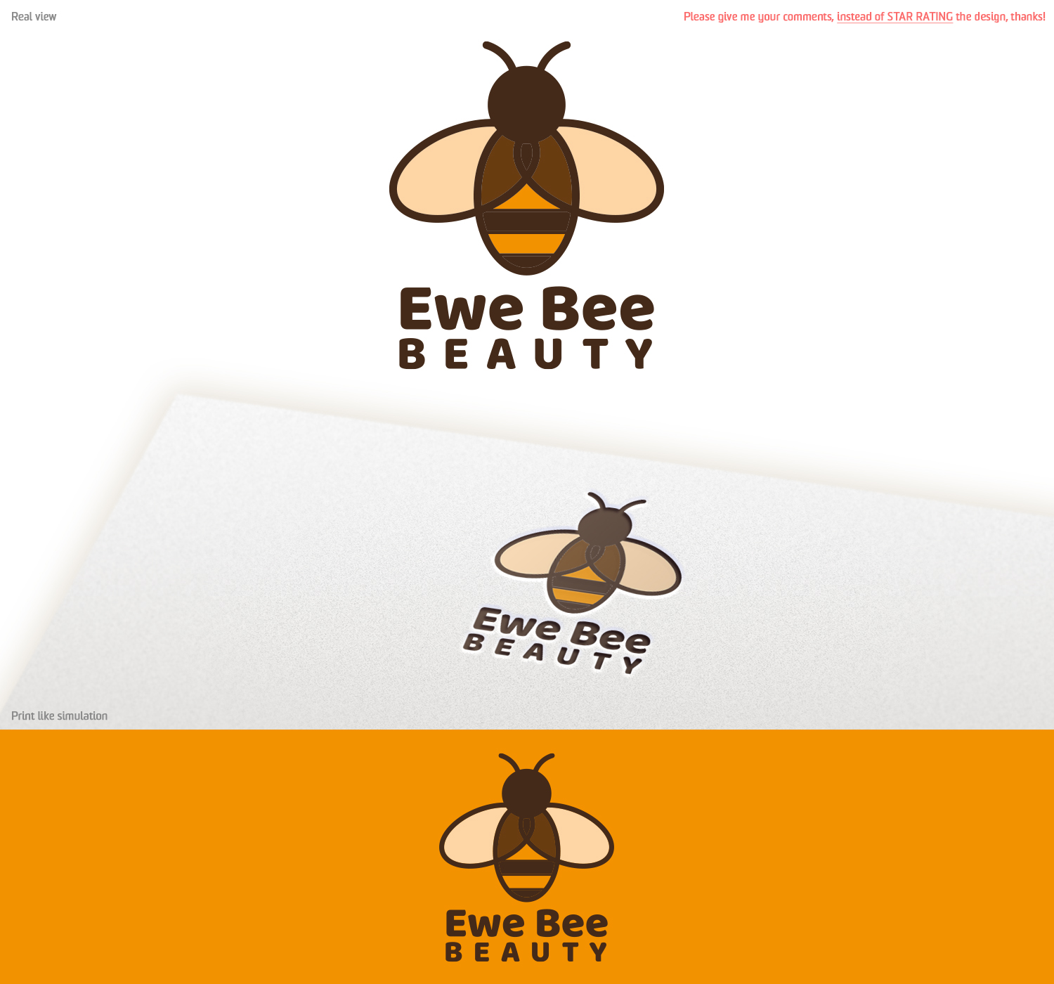 Logo Design by Anthony for Ewe Bee Beauty | Design #20519035