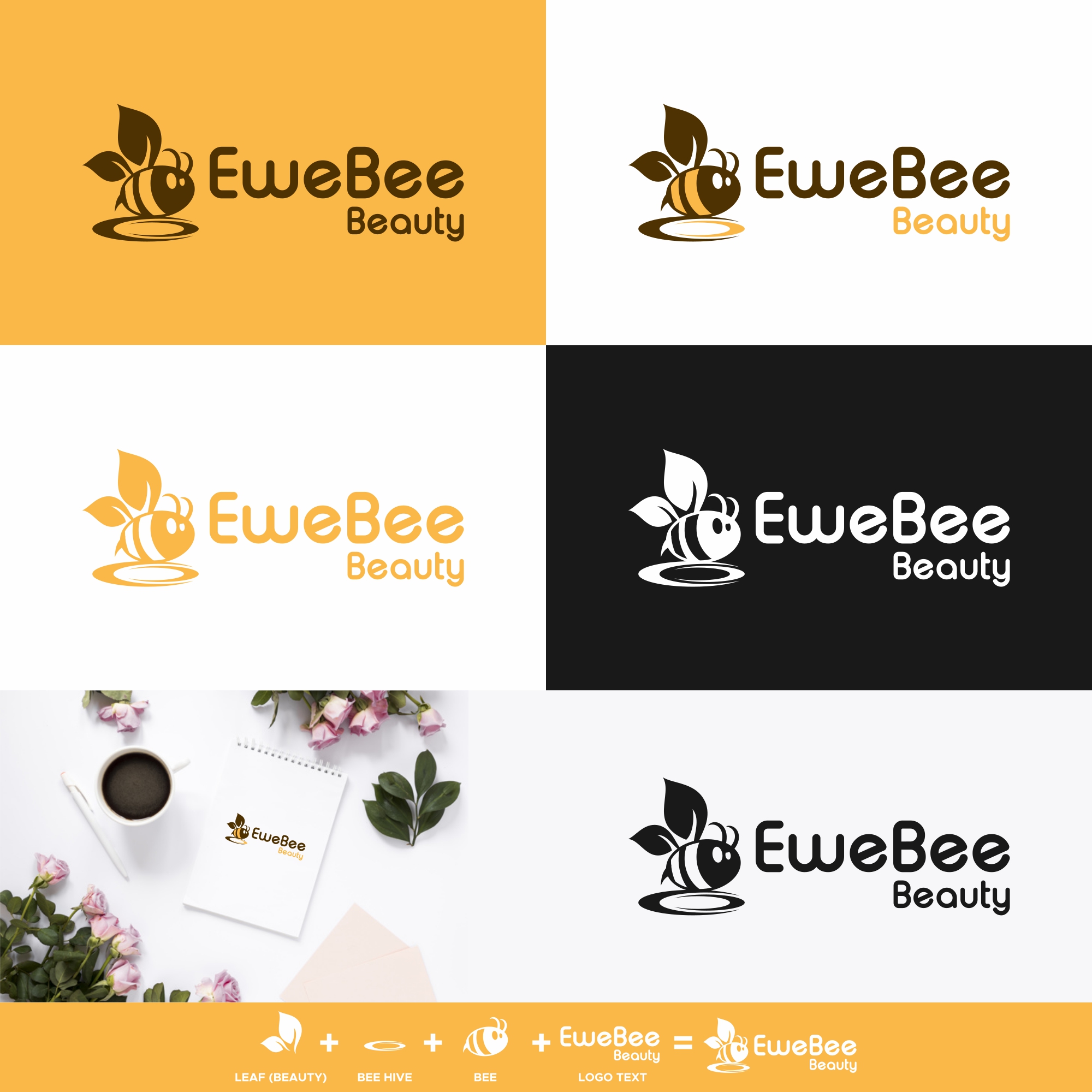 Logo Design by zatsukiki for Ewe Bee Beauty | Design #20518609