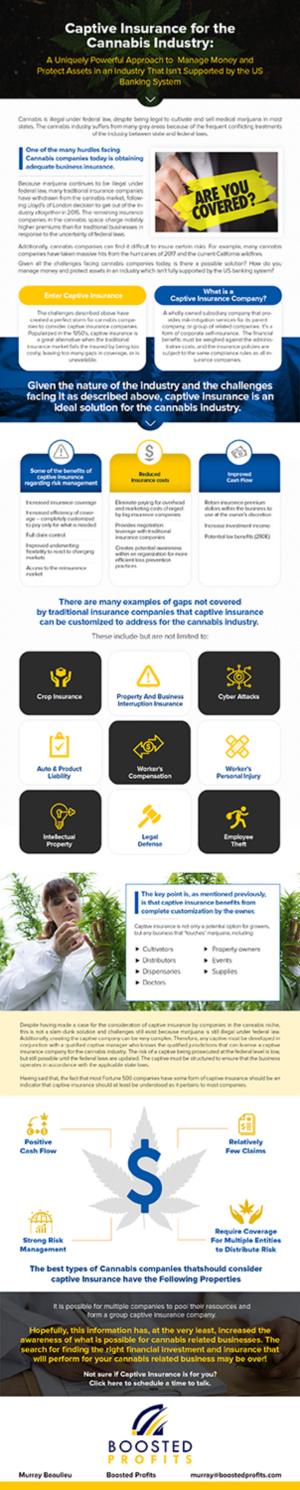Infographic: Captive Insurance for the Cannabis Industry | Graphic Design by SAI DESIGNS
