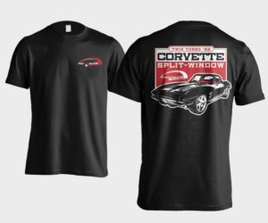 Flat Out Autos '63 Split-Window Twin-Turbo Covette | T-shirt Design by Andi Yan