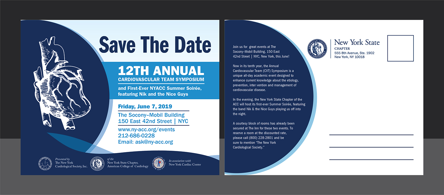 Postcard Design by Deziners Zone for The New York Cardiological Society, Inc. | Design #20538307