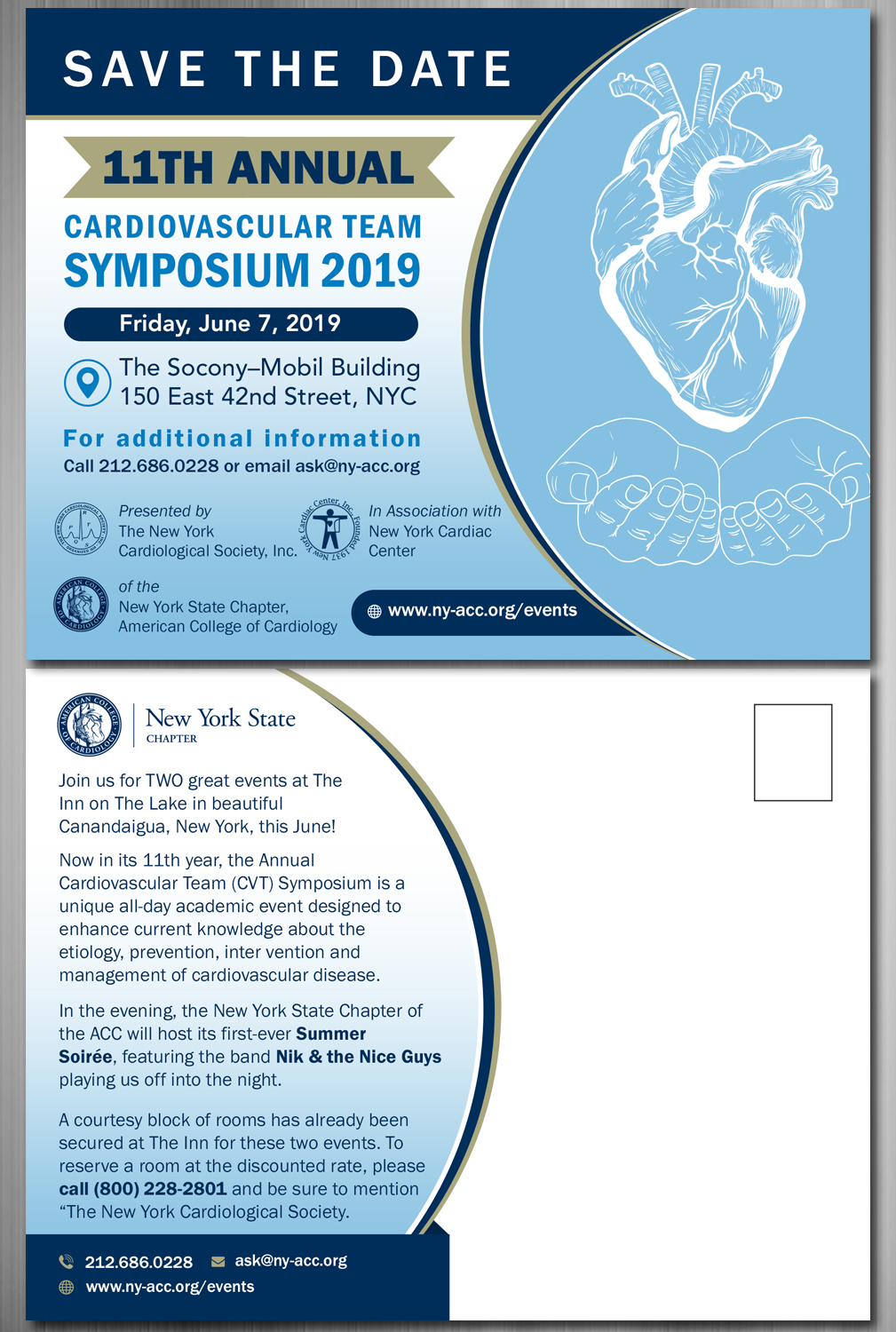 Postcard Design by TSU Creations for The New York Cardiological Society, Inc. | Design #20551068