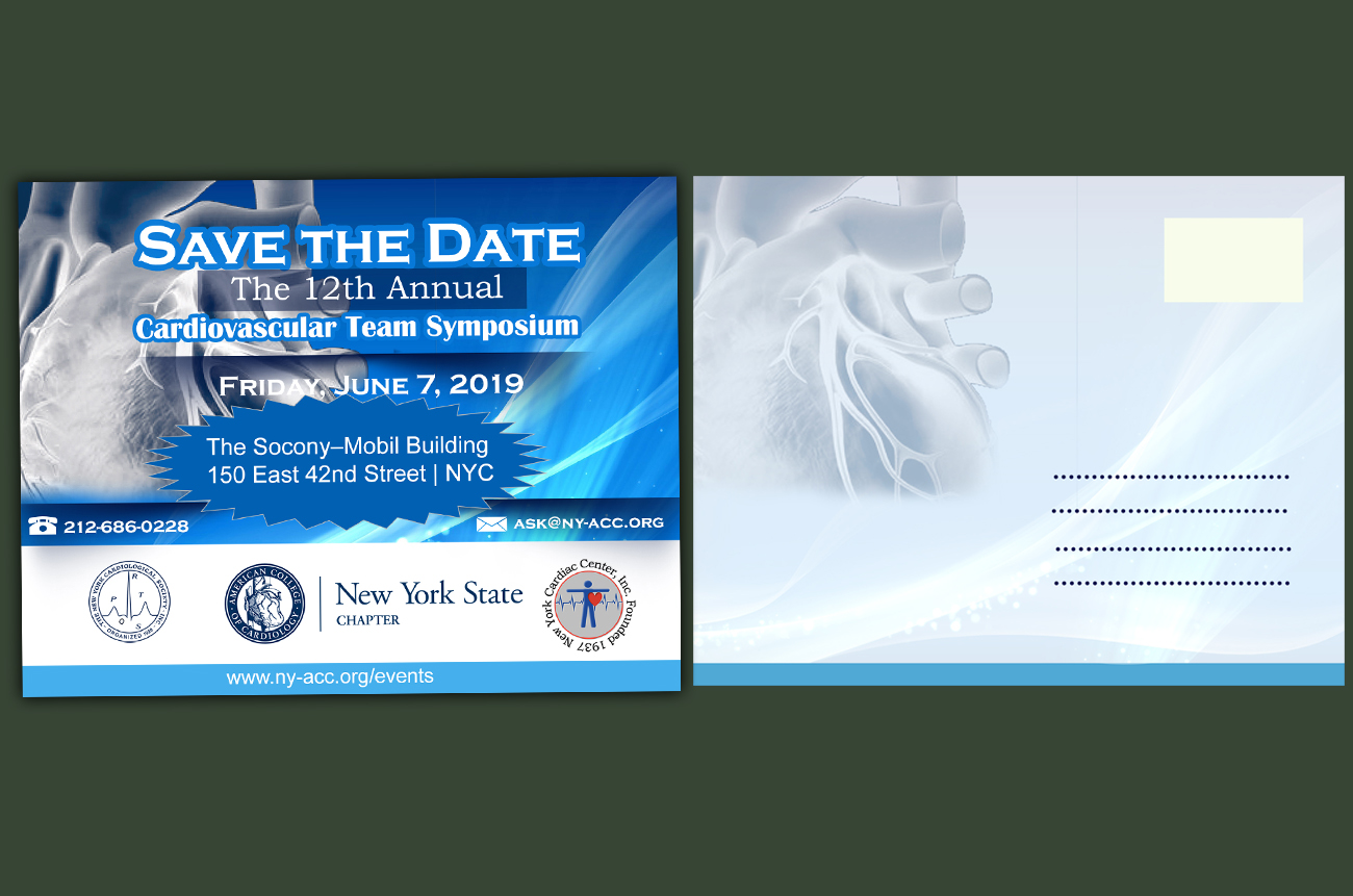 Postcard Design by thamara 2 for The New York Cardiological Society, Inc. | Design #20638649