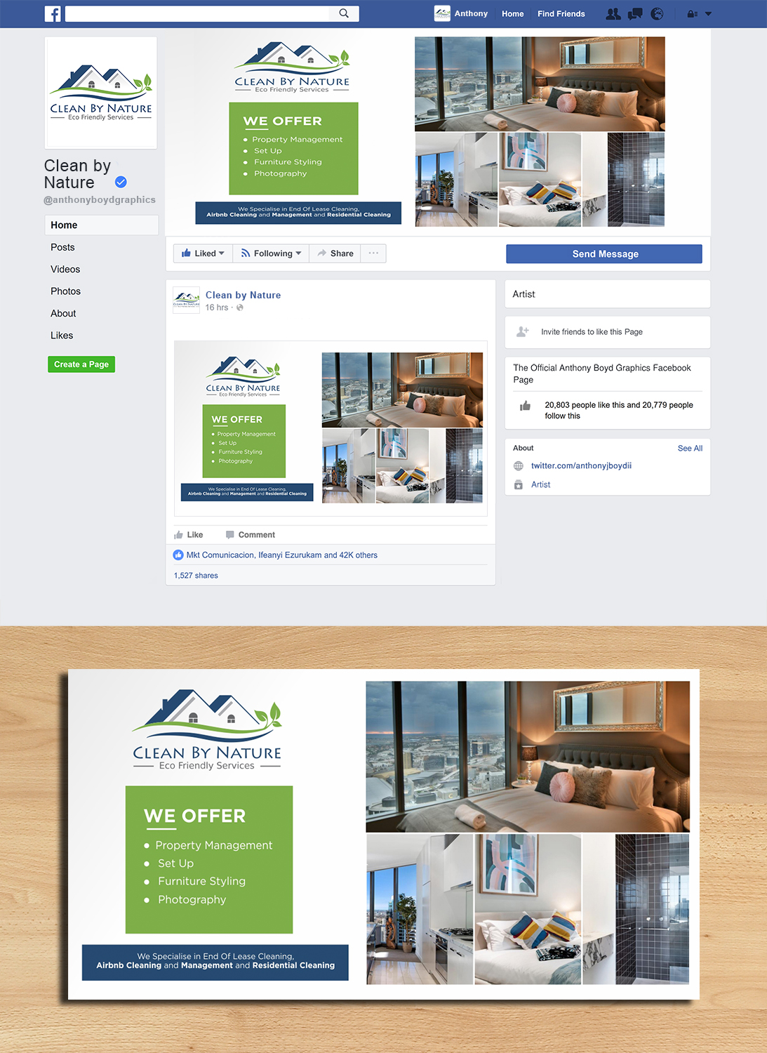 Facebook Design by ecorokerz for Clean By Nature | Design #20555699