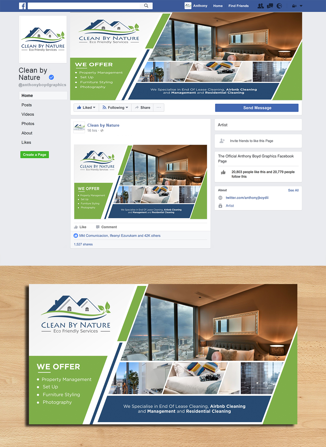 Facebook Design by ecorokerz for Clean By Nature | Design #20555701