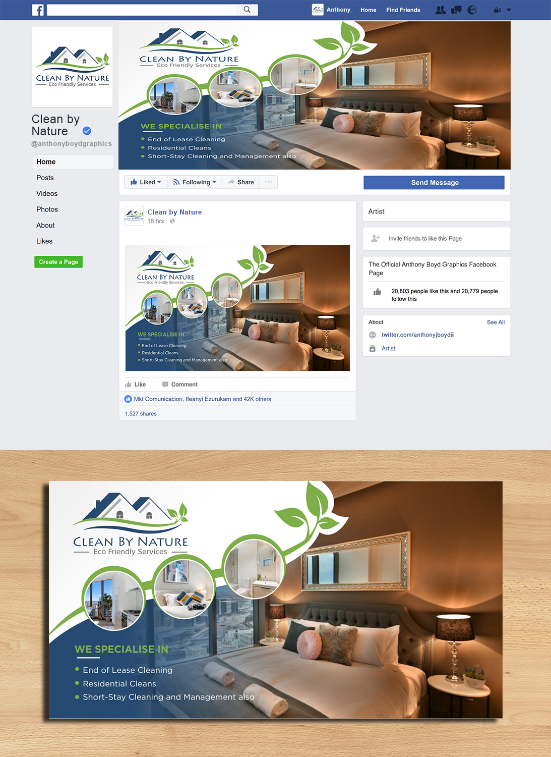 Facebook Design by ecorokerz for Clean By Nature | Design #20566988
