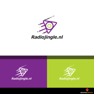 Radiojingle.nl  (The name in Black color/ logo in the green and purple color) | Logo Design by Graphic Bricks