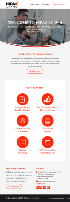Newsletter Design by pb for HIPAA Exams | Design: #20576639