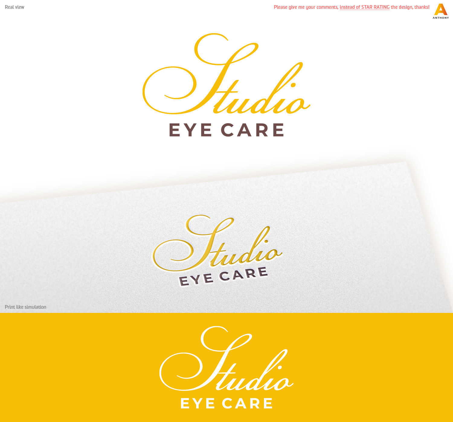 Logo Design by Anthony for Studio Eye Care | Design #20567361