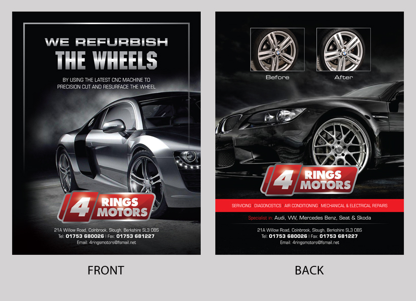 Design de Flyer par decorusads pour 4 Rings Motors | Design #20635447
