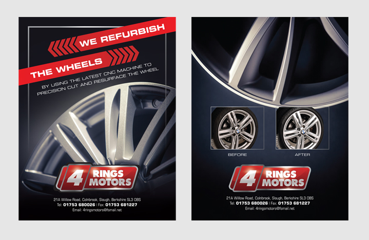 Flyer Design by decorusads for 4 Rings Motors | Design #20643514