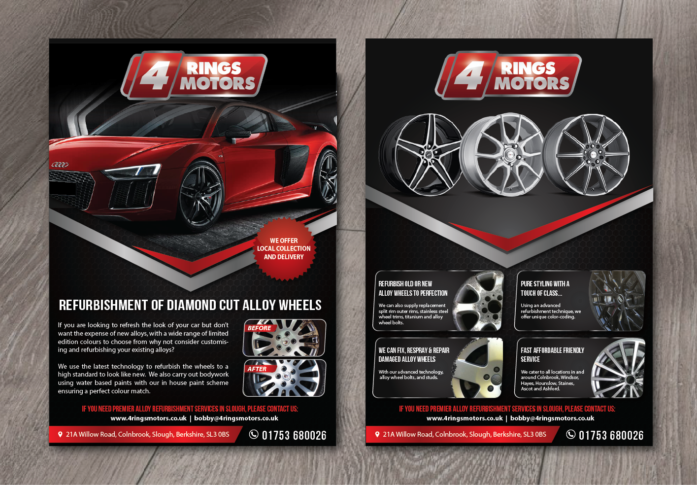 Flyer Design by alex989 for 4 Rings Motors | Design #20631963
